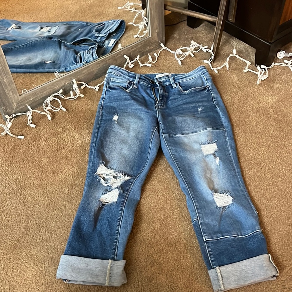 ColorBlock Crop Jeans